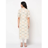 Antaran Cotton Printed Front Slit Womens Kurti - Off White ( Pack of 1 ) - None