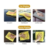 HOMETALES Multicolor 800 GSM Microfiber Cloth For Automobile ( Pack of 2 )