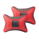 Auto Hub Neck Cushions Set of 2 Red