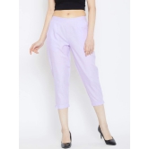 Women Lavender Relaxed Pleated Cigerette Trousers