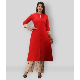 MAUKA - Red Straight Rayon Womens Stitched Salwar Suit ( Pack of 1 ) - XXL