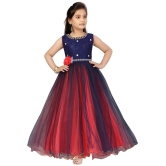 Aarika - Polyester Red & Blue Girls Gown ( Pack of 1 ) - None