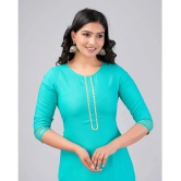 MAUKA Rayon Embroidered Straight Womens Kurti - Turquoise ( Pack of 1 ) - None