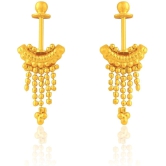 LUV FASHION Golden Threader Earrings ( Pack of 1 ) - Golden