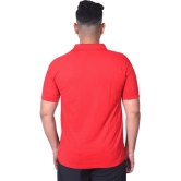 Men Solid Polo Neck Cotton Blend Red T-Shirt