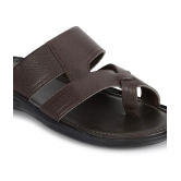 UrbanMark Brown Mens Thong Flip Flop - None