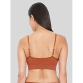 ILRASO - Rust Satin Removable Padding Women's Plunge Bra ( Pack of 1 ) - None