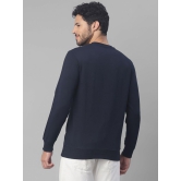 UrbanMark Men Regular Fit Printed Full Sleeves Round Neck Fleece Sweatshirt-Navy Blue - None