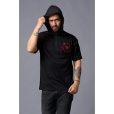 Red Devil Printed Hooded Oversized T-Shirt for Men 5XL