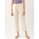 White Cotton Ankle Length Palazzo - Trouser