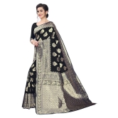 ofline selection Black Polycotton Saree - Single