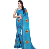 LEELAVATI - Light Blue Georgette Saree With Blouse Piece ( Pack of 1 ) - Light Blue