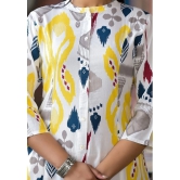 Juniper Rayon Printed Front Slit Womens Kurti - Yellow ( Pack of 1 ) - None