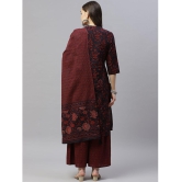 miravan - Maroon Straight Cotton Womens Stitched Salwar Suit ( Pack of 1 ) - None