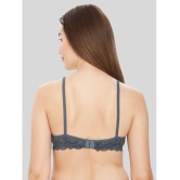 ILRASO - Dark Grey Lace Non Padded Women's T-Shirt Bra ( Pack of 1 ) - None