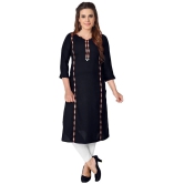 Kapadia - Black Rayon Womens Straight Kurti ( Pack of 1 ) - None