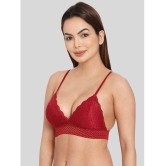 ILRASO - Maroon Lace Removable Padding Women's Bralette Bra ( Pack of 1 ) - None