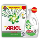 Ariel Matic Laundry Detergent Powder - Front Load, 4 + 2 Kg (Get 2 L Matic Liquid Free)