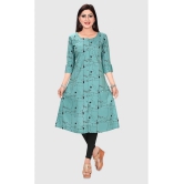 Meher Impex - Sea Green Cotton Blend Womens A-line Kurti ( Pack of 1 ) - None