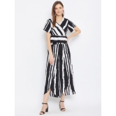 Women Black & White Stripes Printed Top With Palazzos