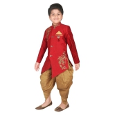 Ahhaaaa Ethnic Wear Hand Work embroidery Sherwani/Indo Western With Dhoti Pant For Kids and Boys - None