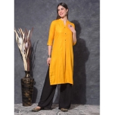 Mamoose Rayon Self Design Straight Womens Kurti - Yellow ( Pack of 1 ) - None