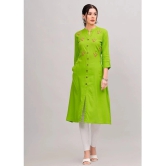 MAUKA Rayon Embroidered Front Slit Womens Kurti - Green ( Pack of 1 ) - None