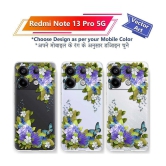 Fashionury Multicolor Printed Back Cover Silicon Compatible For Redmi Note 13 Pro 5G ( Pack of 1 )