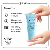 Bold Care Vibe Natural - Personal Lubricant for Men and Women - Water Based Lube - Skin Friendly Silicone and Paraben Free - No Side Effects-Bold Care Vibe Natural Personal Lubricant - Water Base