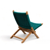 Orchid Homez Hand Woven Lounge Chair Folding Solid Wood Outdoor Chair (Natural) (Sea-Green)