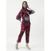 Pannkh Womens Floral Digital Printed Loungewear Shirt With Pant Set - None