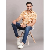 JC4U 100% Cotton Regular Fit Printed Half Sleeves Mens Casual Shirt - Orange ( Pack of 1 ) - None