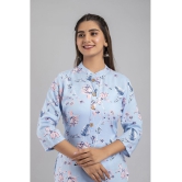 MAUKA - Light Blue Rayon Women's Straight Kurti ( Pack of 1 ) - None