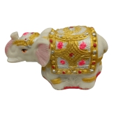 Decorative Elephant Statue Hand-Painted Elephant Figurine | Home Decor |Lucky Elephant Statue- 1 Piece