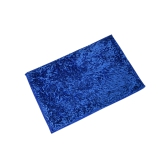 Velvet Polyester Shaggy Door Mat, Soft & Beautiful for Bedside, Kitchen, Bed Room, Living Room (Gold)-Blue