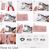 KIT & CO Stainless Steel Grommet Eyelet Setting Pliers Tool for Bag Shoes Leather Belt Cloth Easy Press Button Snap Fastener Pile Clipper Hand Tool for Clothing Sewing and Crafting Revat Machine