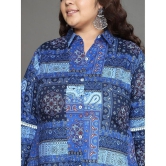 Tissu Cotton Printed Kurti With Palazzo Womens Stitched Salwar Suit - Blue ( Pack of 1 ) - None