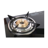 Suryaviva Nano 4B Ms Bk Toughened Glass 4 Cast Iron Burner Gas Stove(Manual Ignition,Black)