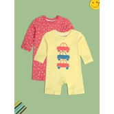 miniklub Multicolor Cotton Rompers For Baby Boy ( Pack of 2 ) - None