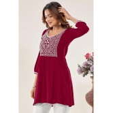 Glomee - Maroon Viscose Women's Tunic ( Pack of 1 ) - None