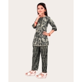 Girls Casual Kurta and Trouser Set-Black / 5 - 6 Years