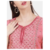 Alena Peach Chanderi A-line Kurti - S