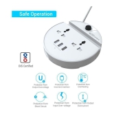 Portronics Power BUN, a Surge Protector with 2 AC Outlets and 3 USB Charging Ports Plus a Phone Docking Station, 1.5 Meter Power Cord, LED Indicator, White