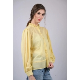 Yellow High Neck Full Sleeve  Regular Top (OTL-TPS1022)-Yellow / XS