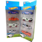 Hot Wheels 4-Car Pack Die-Cast Metal 4 Cars Set - Design May Vary, Multi color - Multi-Color