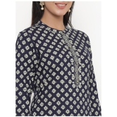 KIPEK Navy Rayon Straight Kurti - Single - XL