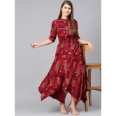 Juniper - Maroon Rayon Womens Gown ( Pack of 1 ) - None