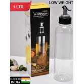 Urban Crew 1 LTR Oil Dispenser with Lid - Clear, Drip-Free Spout, Controlled Use - 1pc