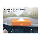 Auto Hub Car Tissue Dispenser Leatherite Brown