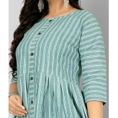 Rangrasiya - Blue Cotton Women's Flared Kurti ( Pack of 1 ) - XXL